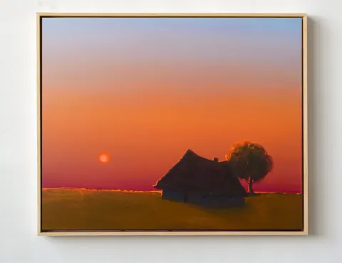 Ember Horizon, acrylic on canvas by Bohdan Katolyk
