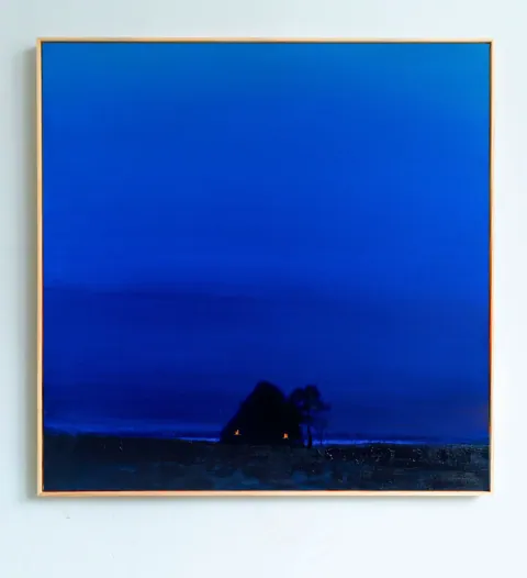 Midnight Shelter Glow, acrylic on canvas by Bohdan Katolyk