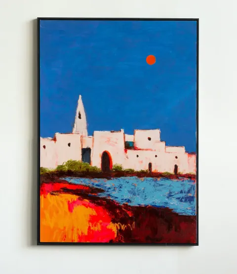 White city, acrylic on canvas by Bohdan Katolyk