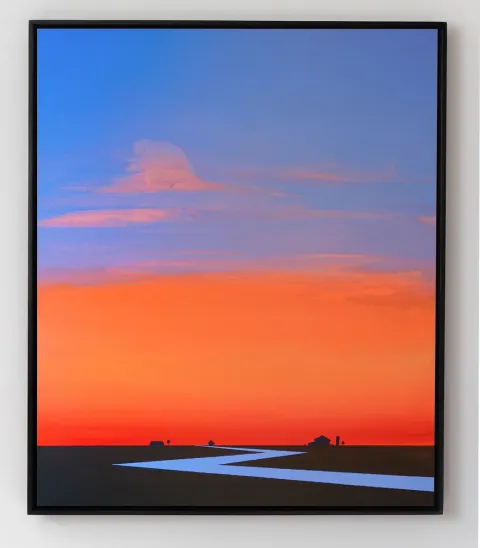 Where the River Holds the Light, acrylic on canvas by Bohdan Katolyk
