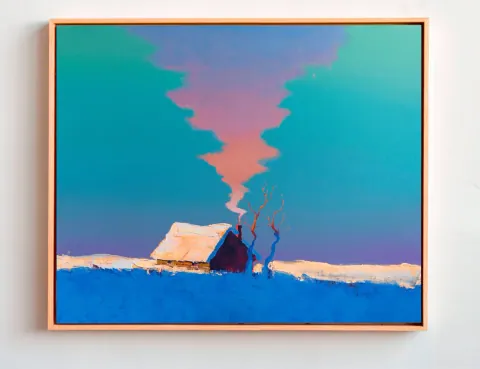 Winter Hearth Haze, acrylic on canvas by Bohdan Katolyk