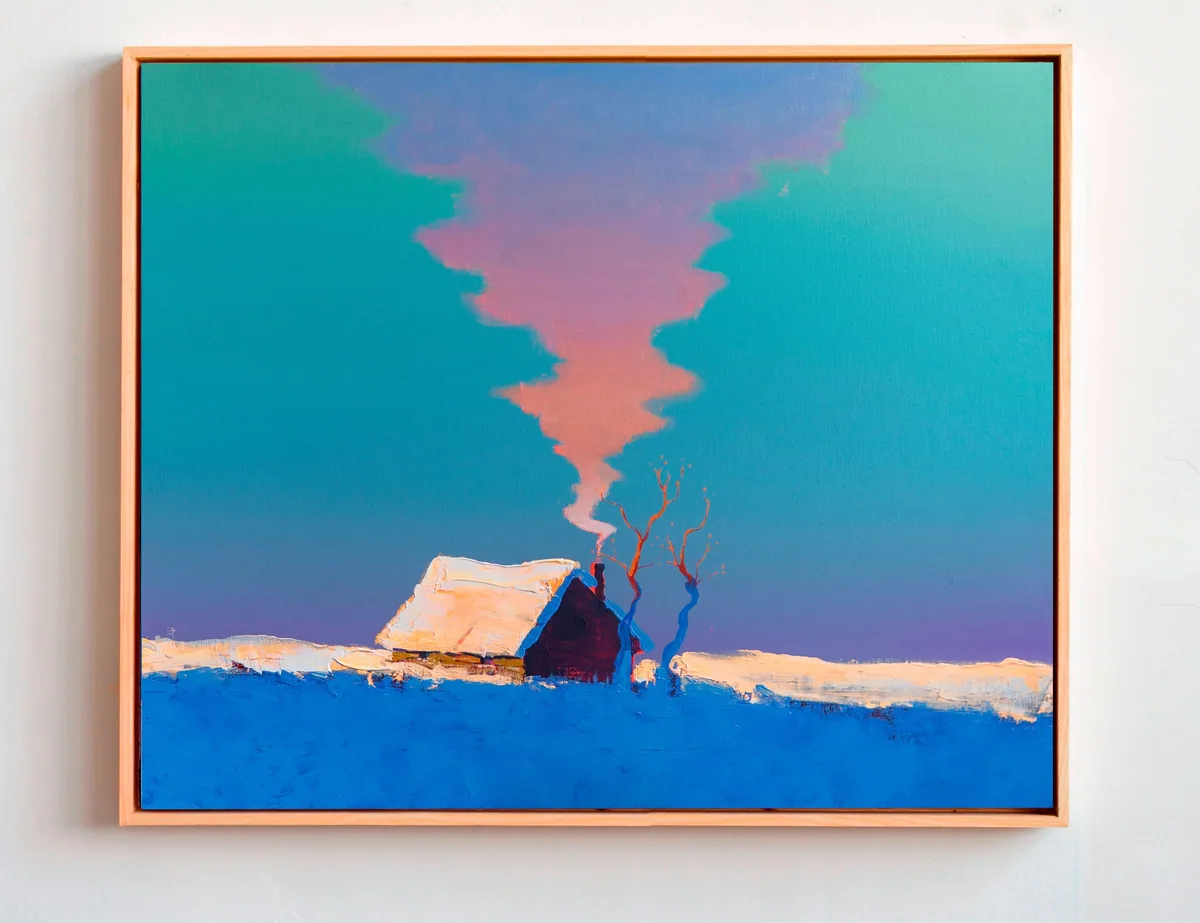 Winter Hearth Haze, acrylic on canvas