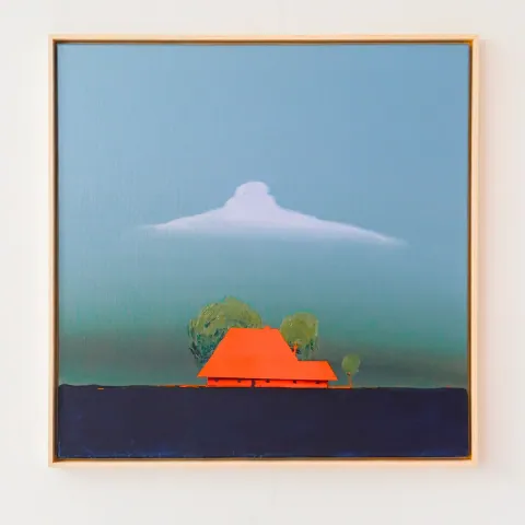 A Light Between Trees, acrylic on canvas by Bohdan Katolyk