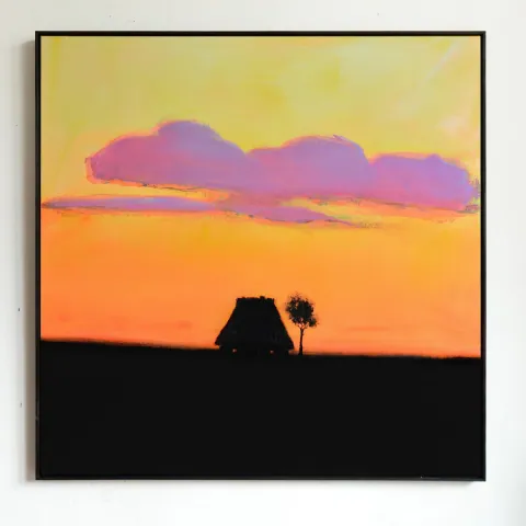 Where the Violet Hills Rest, acrylic on canvas by Bohdan Katolyk