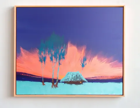 Snowy Twilight II, acrylic on canvas by Bohdan Katolyk