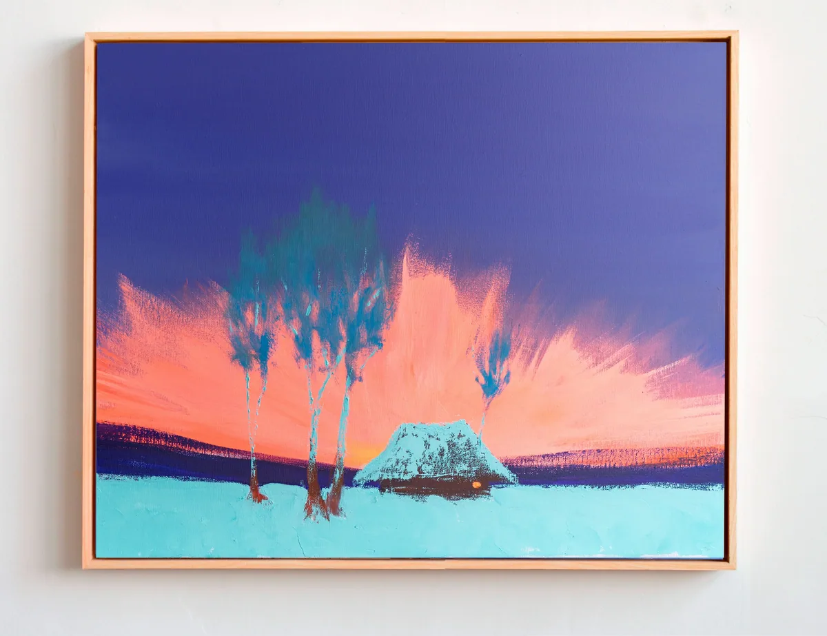 Snowy Twilight II, acrylic on canvas