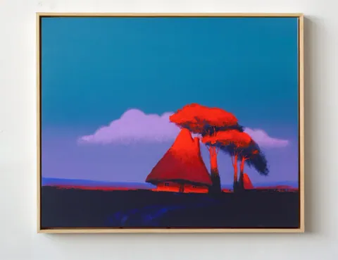 Where the Red Earth Meets Night, acrylic on canvas by Bohdan Katolyk