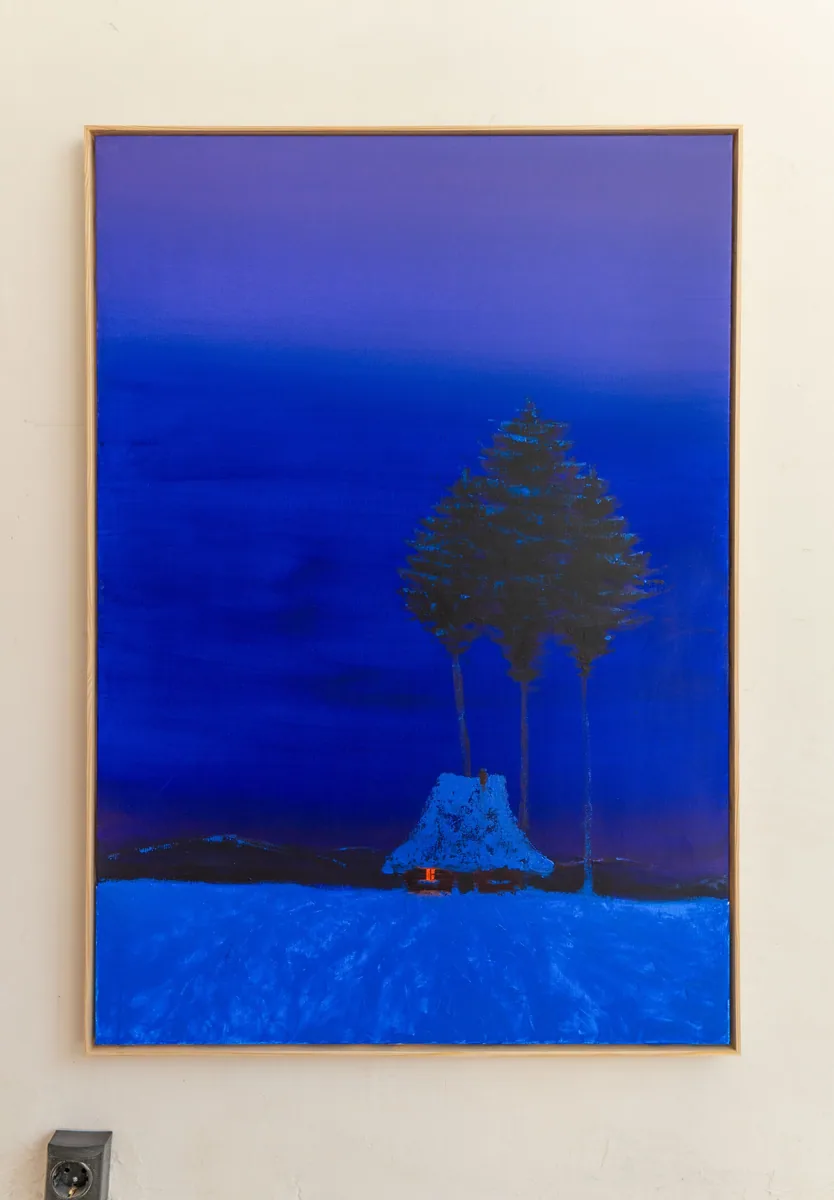 Winter night, acrylic on canvas