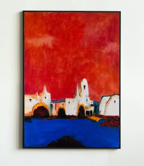 Red sky, acrylic on canvas by Bohdan Katolyk