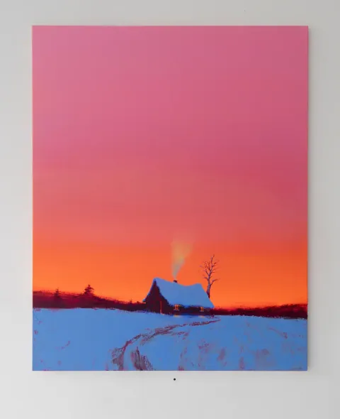 Winter Ember Glow, acrylic on canvas by Bohdan Katolyk
