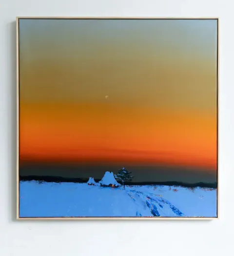 Twilight Over the Quiet Ridge, acrylic on canvas by Bohdan Katolyk