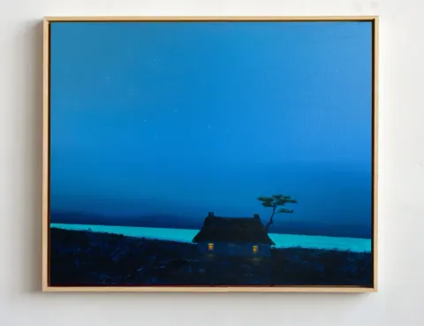 Silent Blue Haven, acrylic on canvas by Bohdan Katolyk