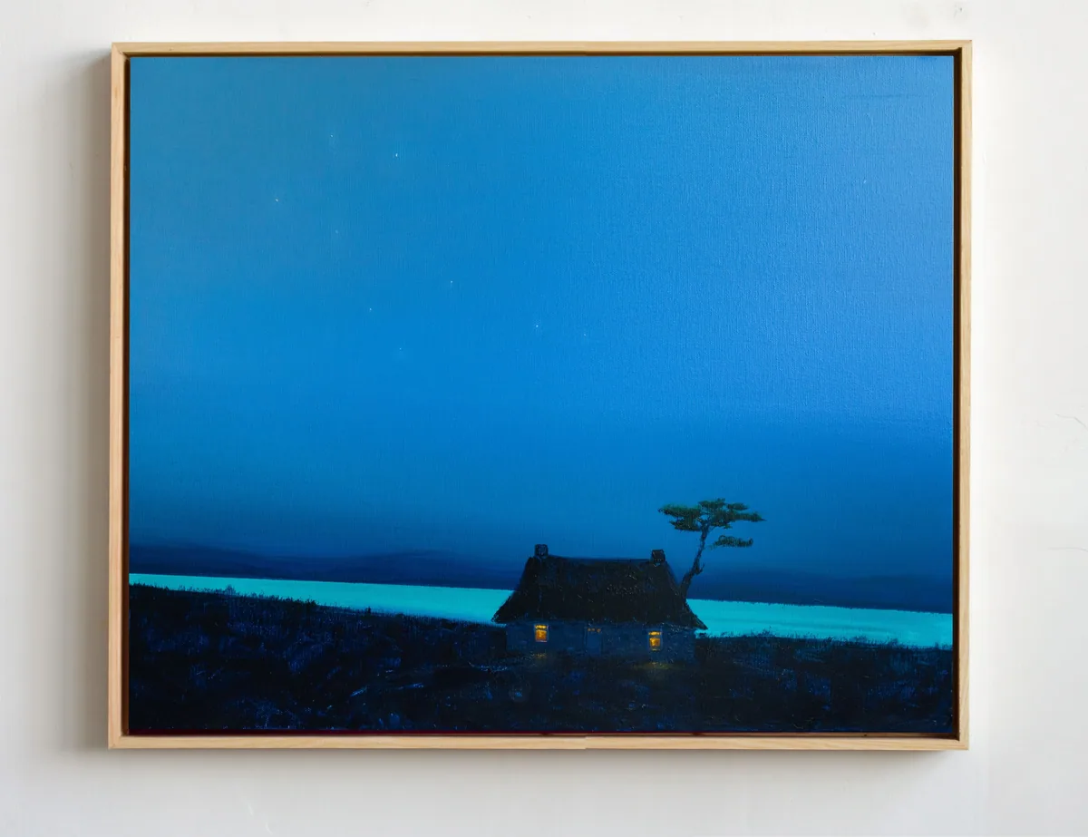 Silent Blue Haven, acrylic on canvas