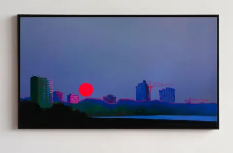 Red sun II, acrylic on canvas by Bohdan Katolyk