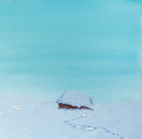Winter day, acrylic on canvas by Bohdan Katolyk