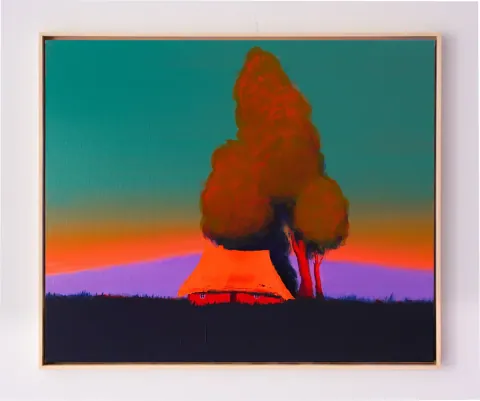 Ember in Turquoise, acrylic on canvas by Bohdan Katolyk