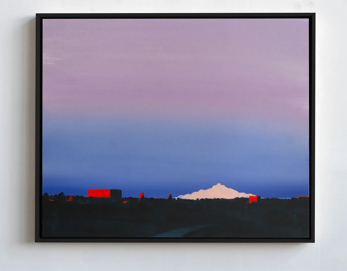 Pastel Sky Over the City, acrylic on canvas