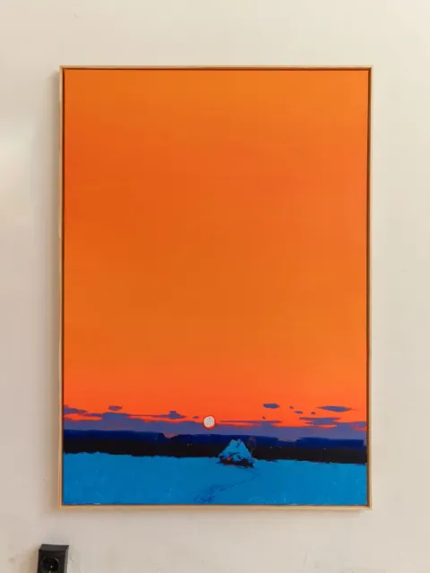 Orange sky, acrylic on canvas by Bohdan Katolyk