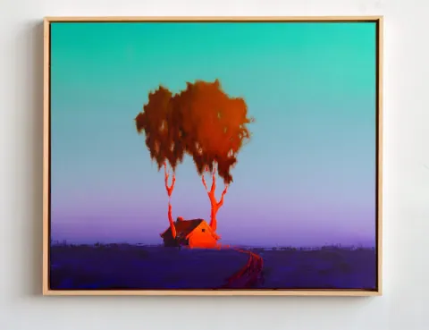 Glowing Trees , acrylic on canvas by Bohdan Katolyk