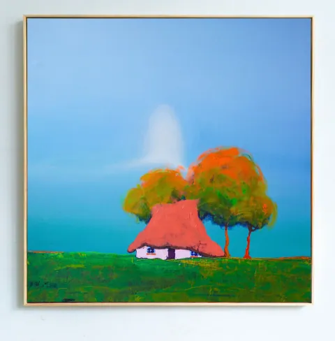 The House Beneath the Bright Sky, acrylic on canvas by Bohdan Katolyk