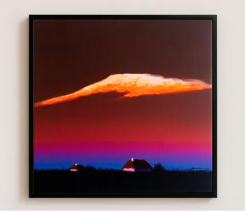 Orange cloud, acrylic on canvas by Bohdan Katolyk