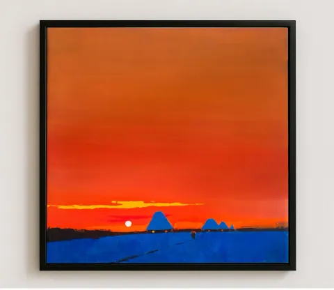 Orange sky, acrylic on canvas by Bohdan Katolyk