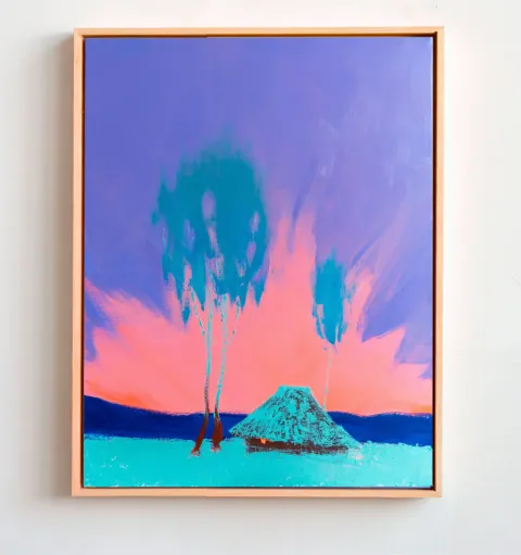 Snowy Twilight I, acrylic on canvas by Bohdan Katolyk