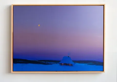 Moonlit Quiet Shelter, acrylic on canvas by Bohdan Katolyk