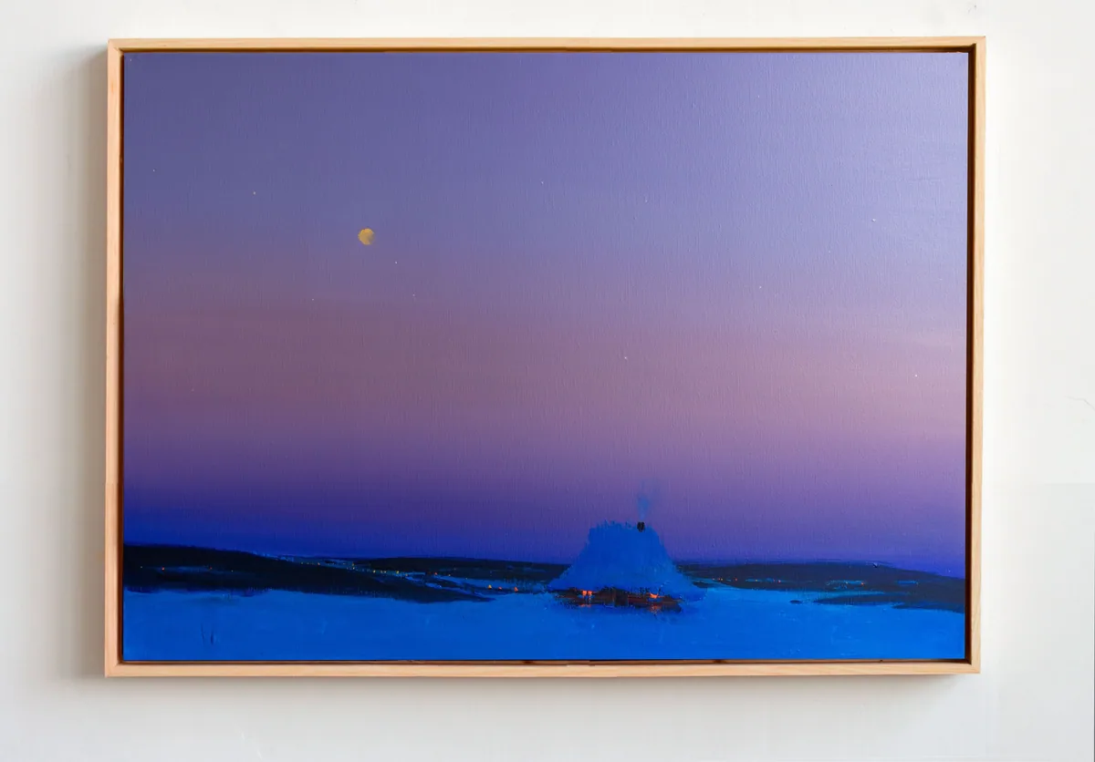 Moonlit Quiet Shelter, acrylic on canvas