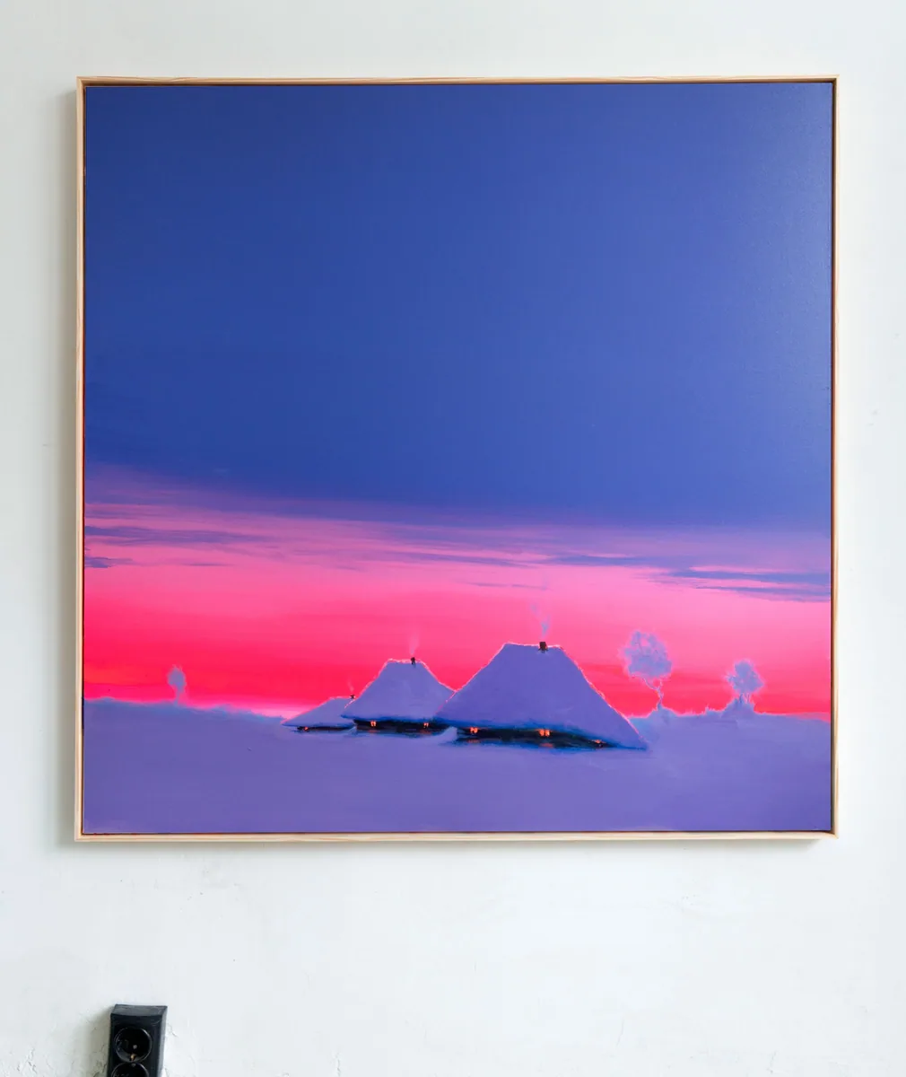 Silent Ember Dusk, acrylic on canvas