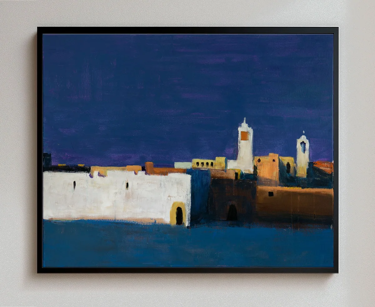 City in Desert, acrylic on canvas