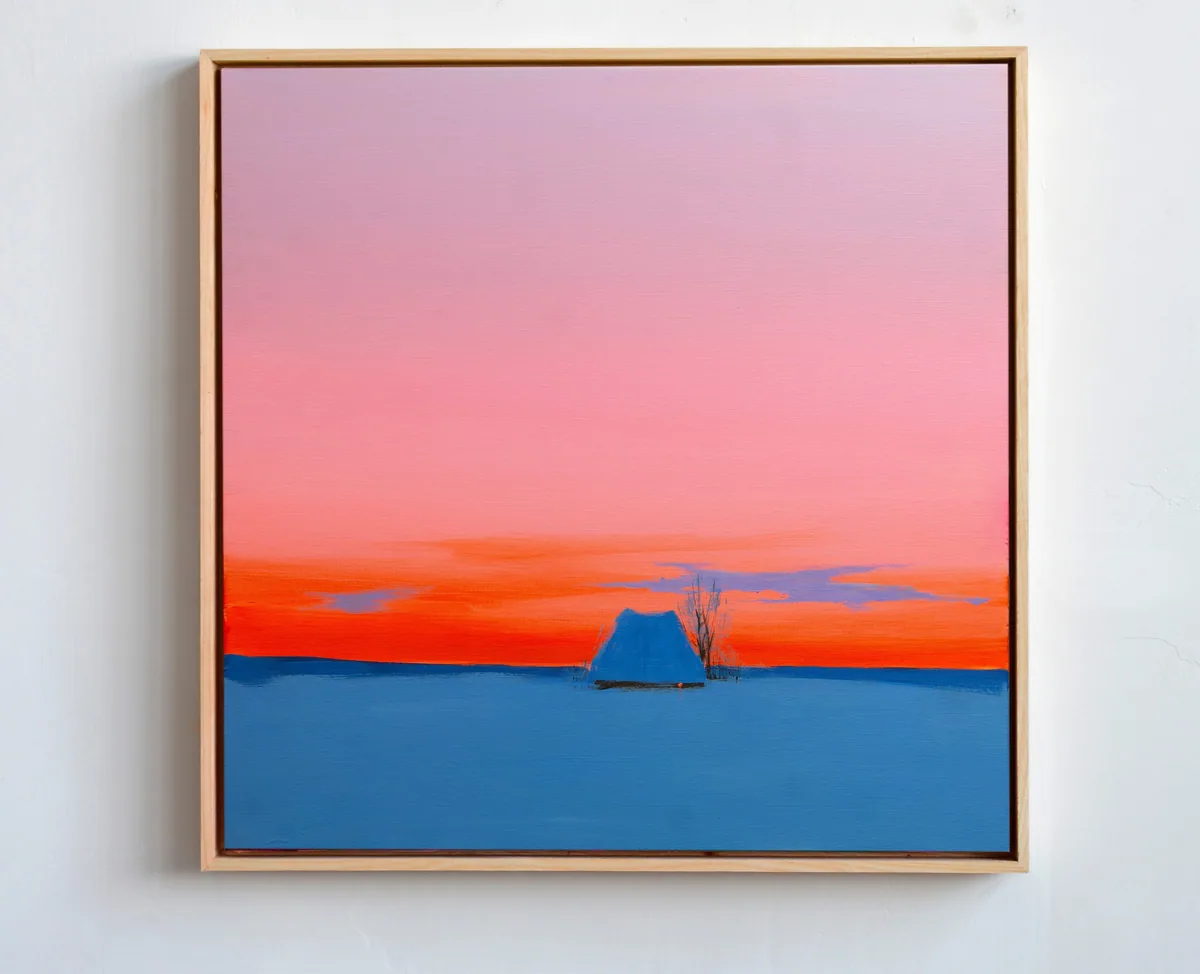 Serene Winter Evening, acrylic on canvas