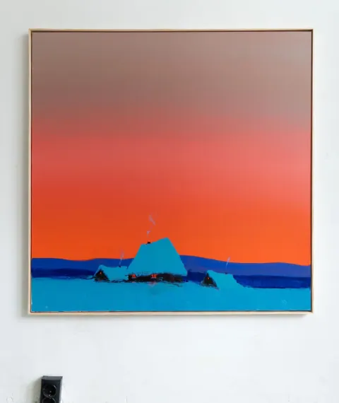 Horizon of Quiet Ember, acrylic on canvas by Bohdan Katolyk