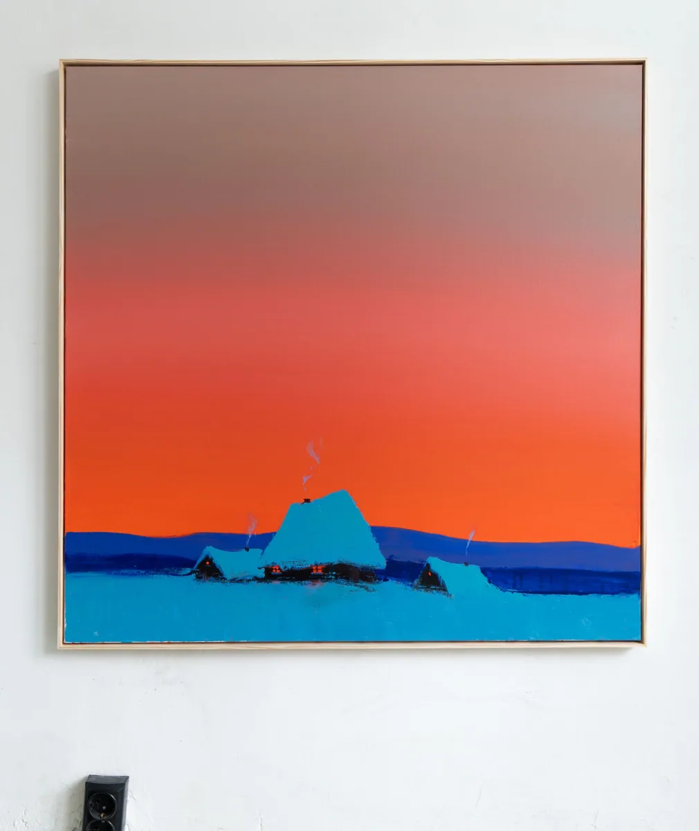 Horizon of Quiet Ember, acrylic on canvas