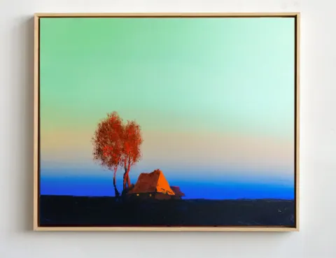 Silent Ember Evening, acrylic on canvas by Bohdan Katolyk