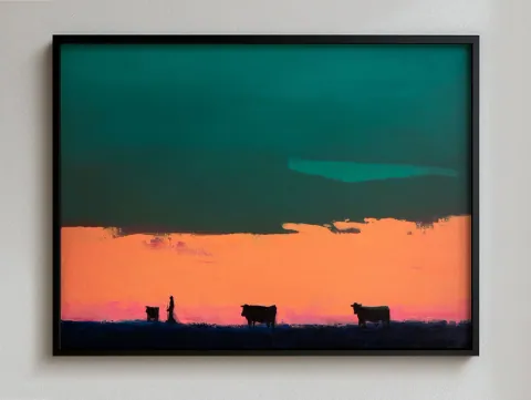 Orange Sky, acrylic on canvas by Bohdan Katolyk