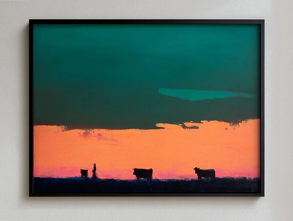 Orange Sky, acrylic on canvas
