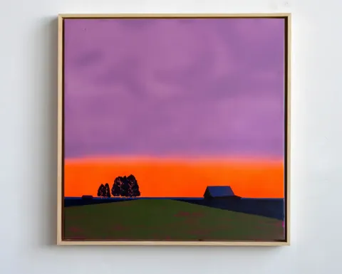 Orange sunset, acrylic on canvas by Bohdan Katolyk