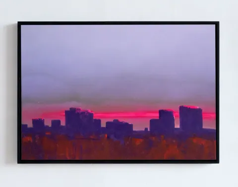 City after rain, acrylic on canvas by Bohdan Katolyk