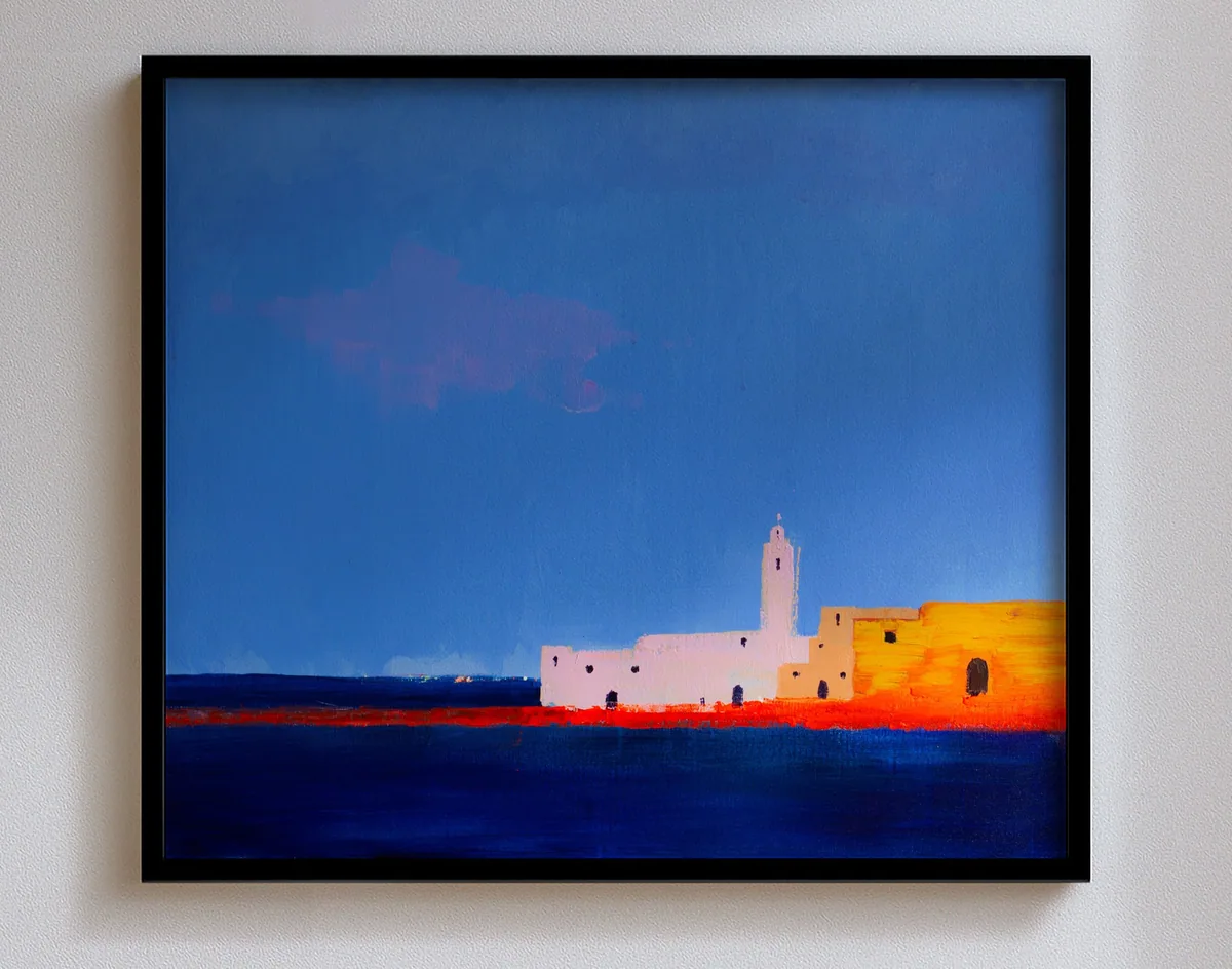 Seaside town, acrylic on canvas